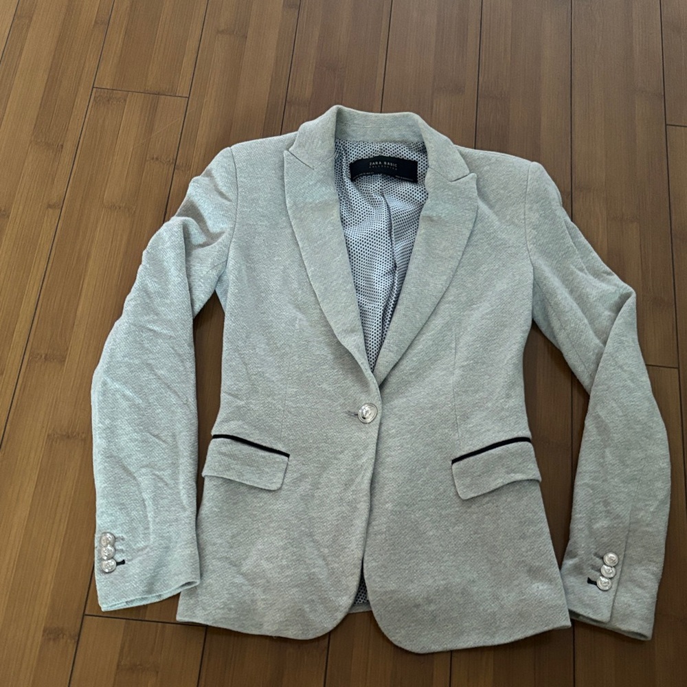 Zara Heather Gray Tailored Blazer